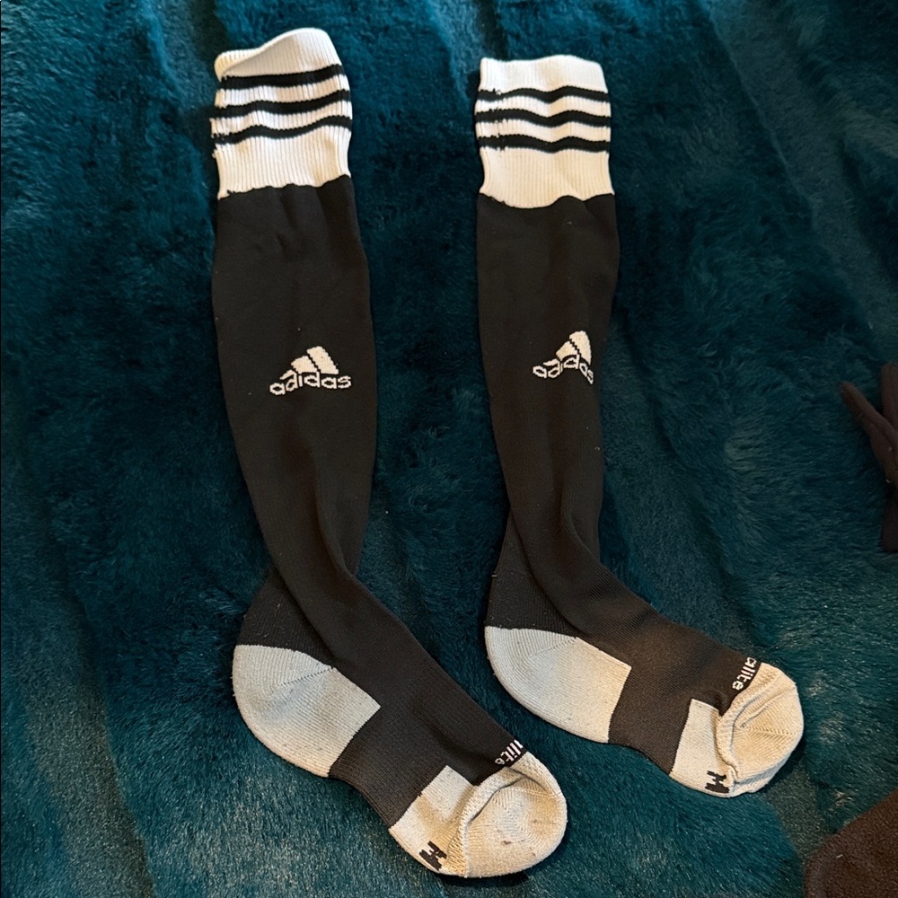 Adidas Black and White Climate Soccer Socks MD